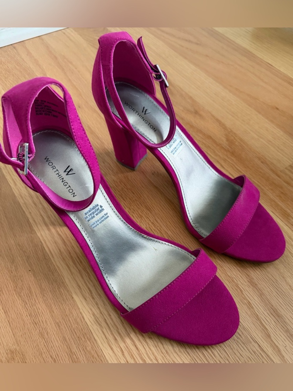 Fuchsia Pink Suede Block Heels 8.5 NEW
